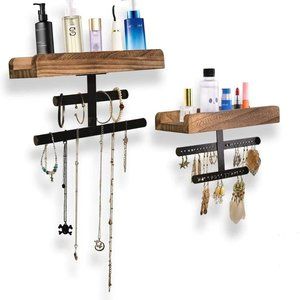 2 Pack Rustic Hanging Jewelry Organizer